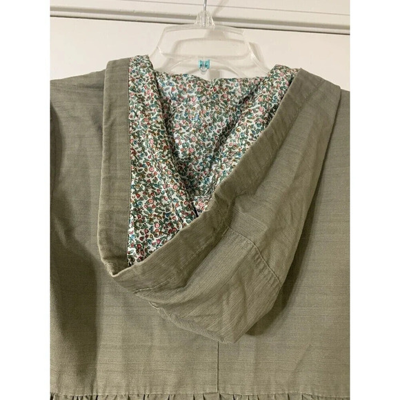 Anthropologie Tulle Tiered Short Sleeve Denim Floral Lined Jacket Size M - Picture 6 of 9
